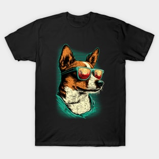 Jack Russell Terrier dog wearing sunglasses T-Shirt